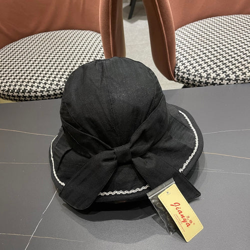 CELINE BUCKET HAT MODEL 650274 IN BLACK TEXTURED FABRIC