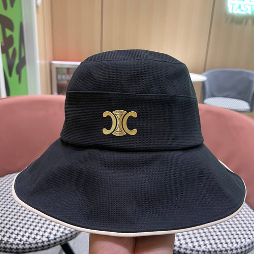 CELINE BUCKET HAT MODEL 650290 IN BLACK FABRIC