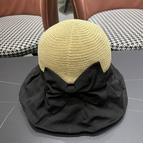 CELINE WIDE BRIM HAT MODEL 651949 IN BLACK MESH FABRIC
