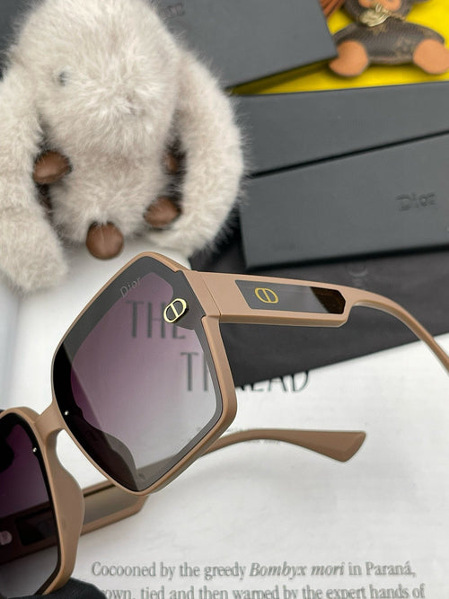 DIOR MONTAIGNE SQUARE SUNGLASS D1292 IN LIGHT BROWN ACETATE