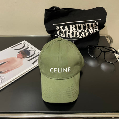 CELINE BASEBALL CAP MODEL 650702 IN GREEN COTTON