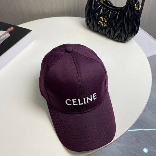 CELINE BASEBALL CAP MODEL 650708 IN WINE PURPLE COTTON