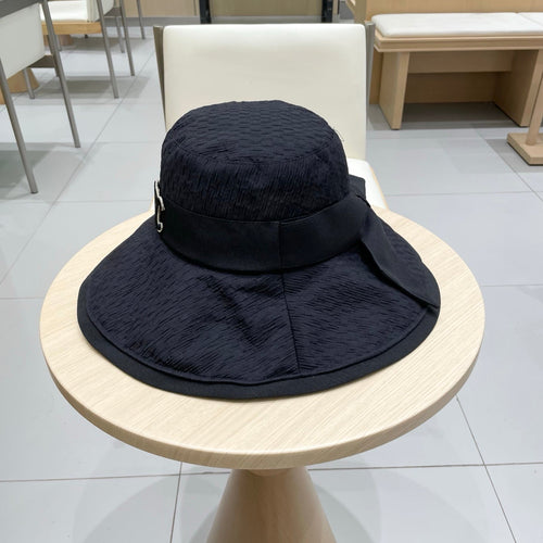 CELINE BUKET HAT MODEL 650498 IN NAVY TEXTURED FABRIC