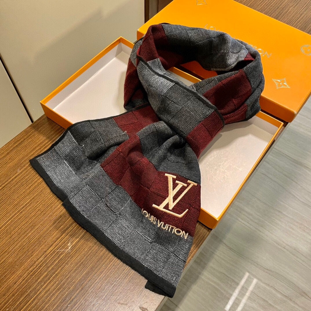 LOUIS VUITTON DAMIER HERITAGE SCARF 180 CM IN COLORFUL CASHMERE 391148