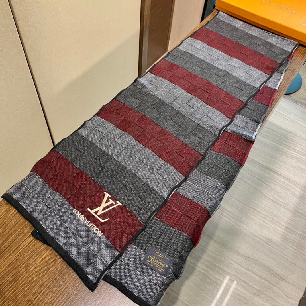 LOUIS VUITTON DAMIER HERITAGE SCARF 180 CM IN COLORFUL CASHMERE 391148