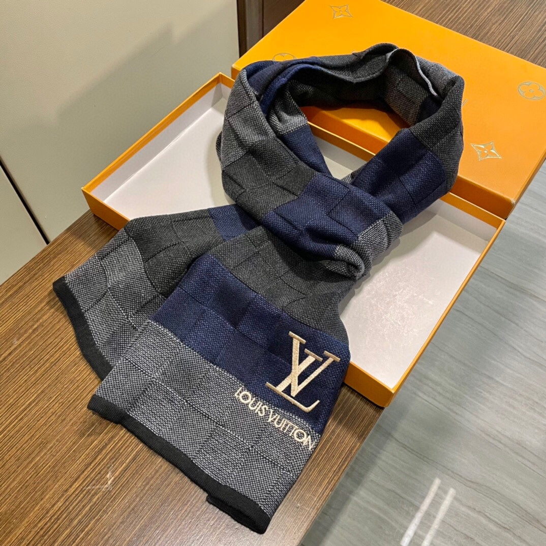 LOUIS VUITTON DAMIER HERITAGE SCARF 180 CM IN COLORFUL CASHMERE 391149