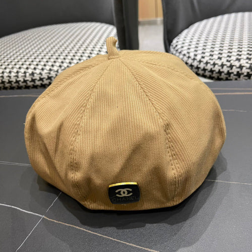 CHANEL BERET HAT IN CIDER BROWN CORDUROY 429845