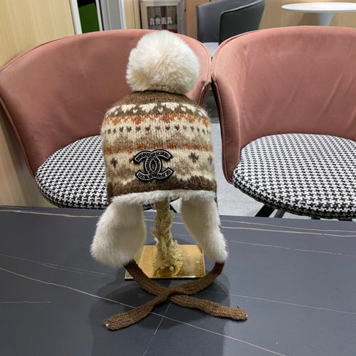 CHANEL PLUSH WINTER HAT COLORFUL 431204
