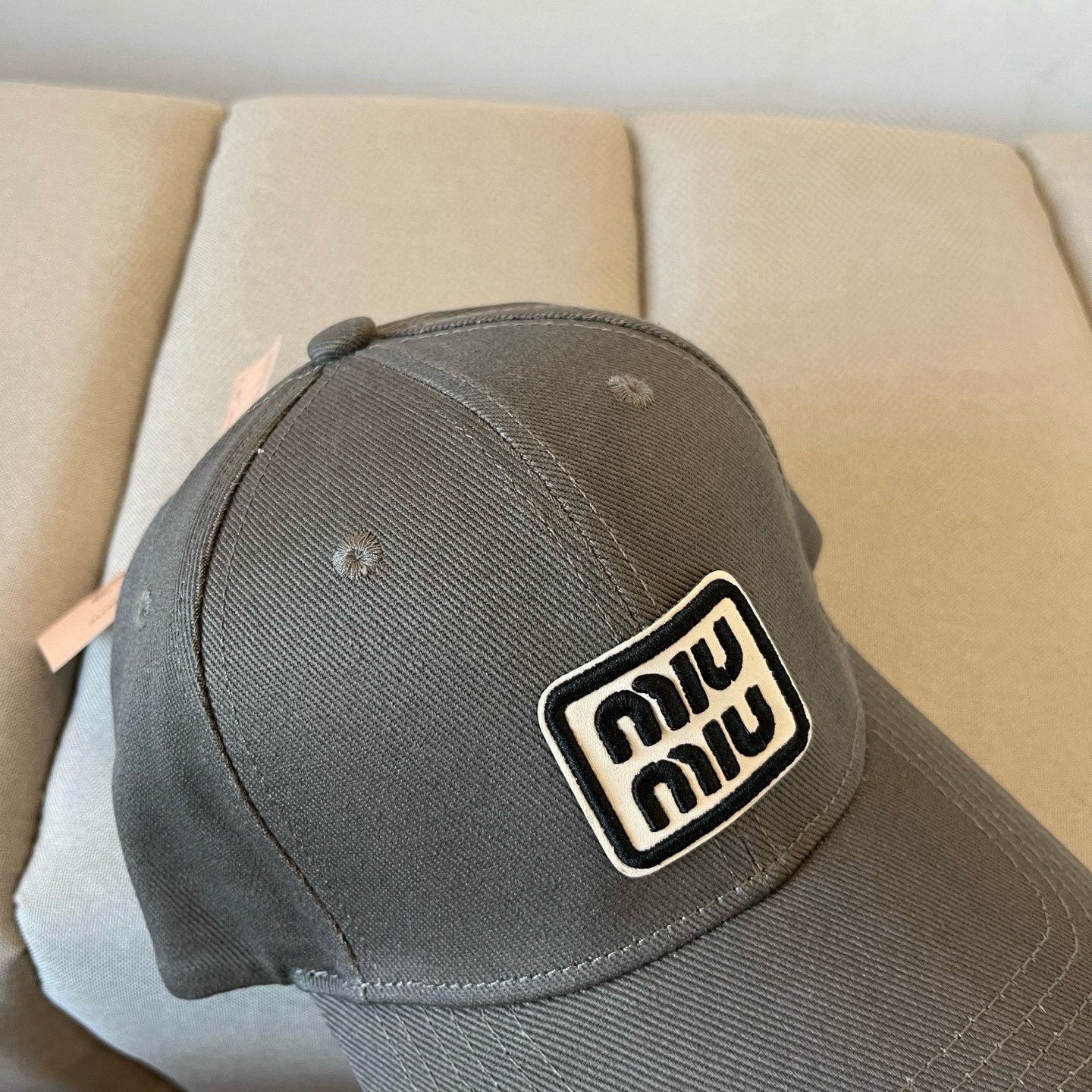 MM BASEBALL CAP IN DARK GREY KHAKI FABRIC STYLE 1