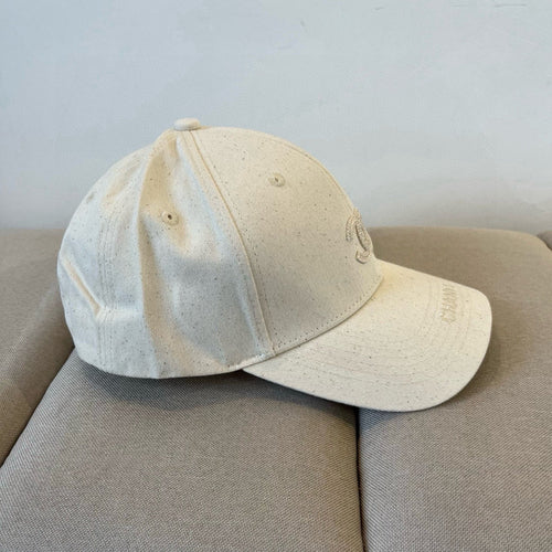 CHANEL BASEBALL HAT IN IVORY COTTON 672891