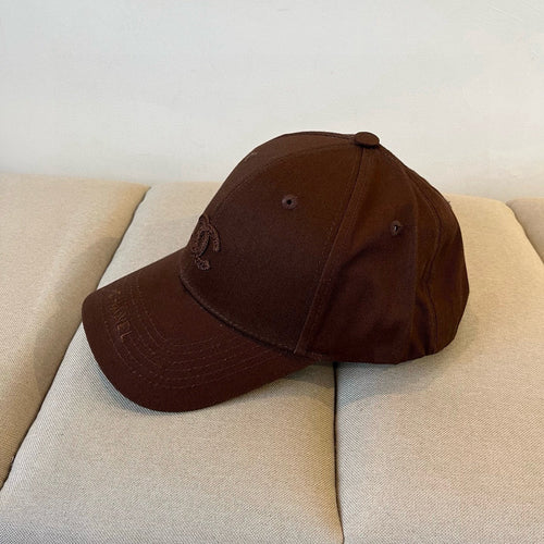 CHANEL BASEBALL HAT IN DARK CHOCOLATE COTTON 672895
