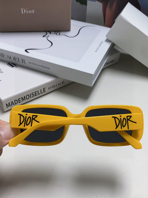 DIOR MONTAIGNE SUNGLASS 571593 IN YELLOW ACETATE TEXT LOGO