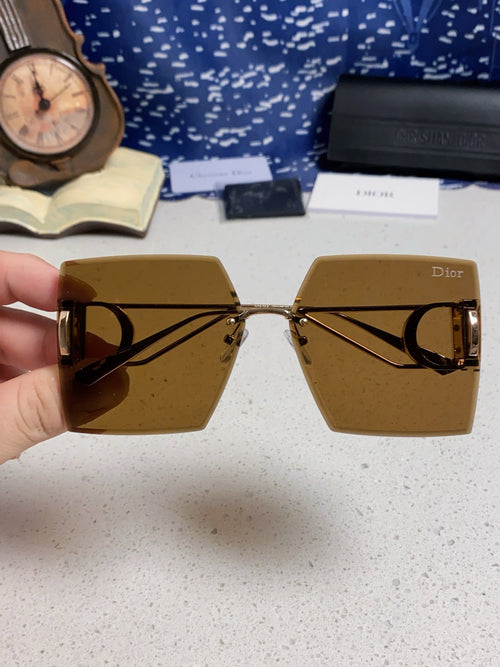 DIOR 30MONTAIGNE S7U SUNGLASS 578108 IN GOLD METAL BROWN LENSES